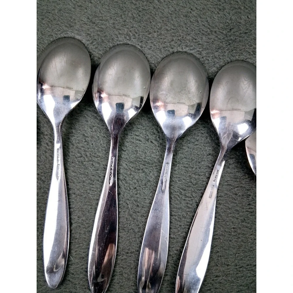 Assorted Lot Serving Spoons 10pc Oneida Vintage Solex‎ Inox Cottagecore Floral